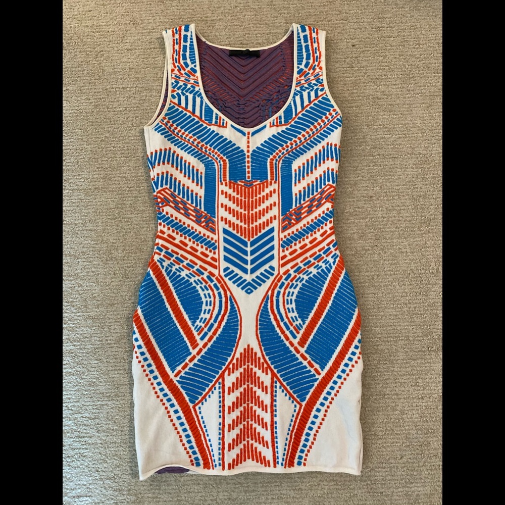 RVN White, orange and blue dress